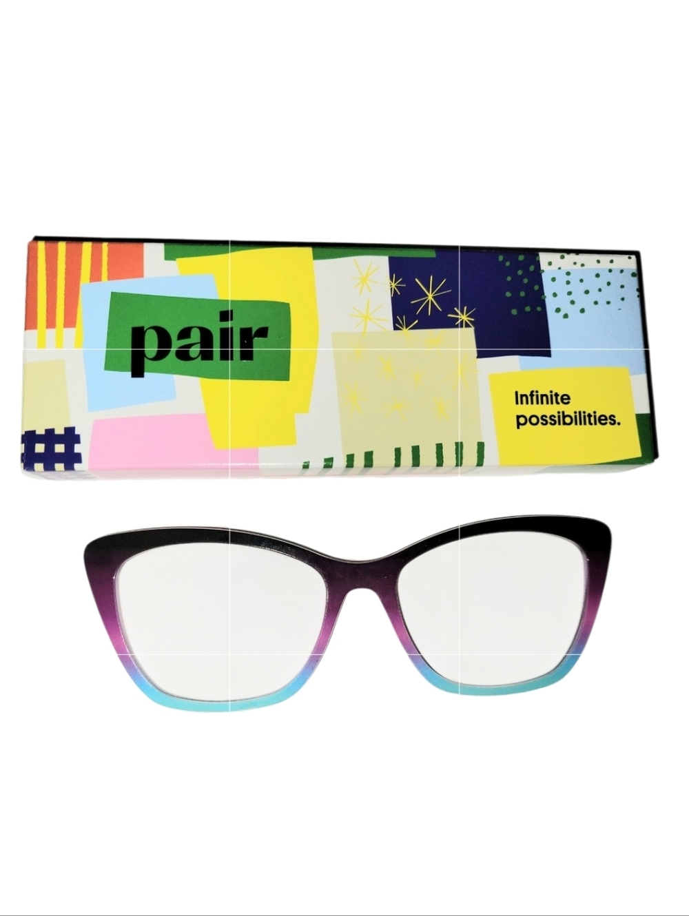 Pair Eyewear Brand Wanda Style Magnetic Topper "The Licorice To Seafoam Gradient